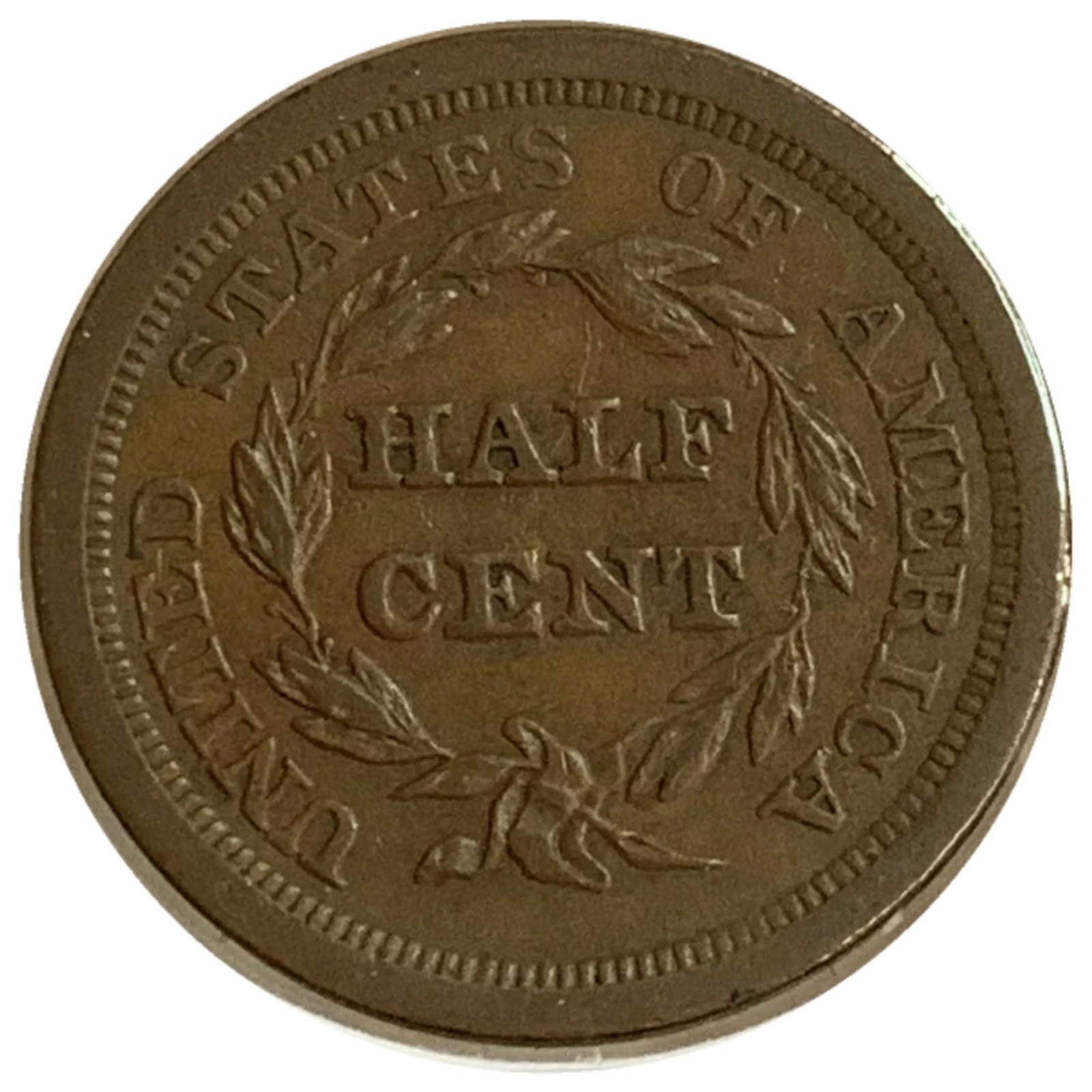 1851-Braided-Hair-Half-Cent